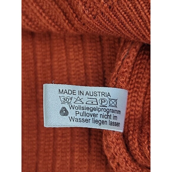 Maselli Mens XL Sweater Pullover Orange Wool Blend Knit Casual Austria Logo EUC - Picture 9 of 15